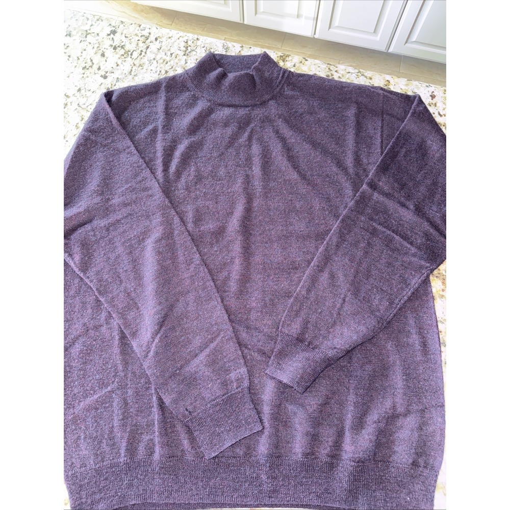 Poeta Moda By Visitor Merino Wool Purple Mock Neck L/S Sweater‎ XL. 5502